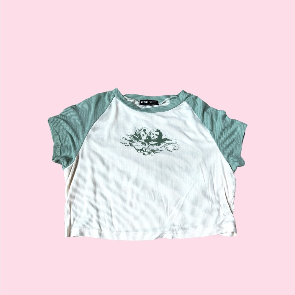 Shein Angel crop Tee